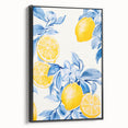 Maximalist Wall Art - Bold Lemon and Blue Foliage Decor for Vibrant Homes