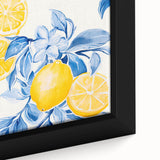 Maximalist Wall Art - Bold Lemon and Blue Foliage Decor for Vibrant Homes
