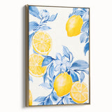 Maximalist Wall Art - Bold Lemon and Blue Foliage Decor for Vibrant Homes