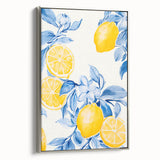 Maximalist Wall Art - Bold Lemon and Blue Foliage Decor for Vibrant Homes