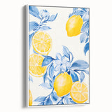 Maximalist Wall Art - Bold Lemon and Blue Foliage Decor for Vibrant Homes