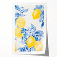 Maximalist Wall Art - Bold Lemon and Blue Foliage Decor for Vibrant Homes