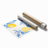 Maximalist Wall Art - Bold Lemon and Blue Foliage Decor for Vibrant Homes