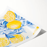 Maximalist Wall Art - Bold Lemon and Blue Foliage Decor for Vibrant Homes