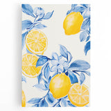Maximalist Wall Art - Bold Lemon and Blue Foliage Decor for Vibrant Homes