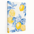 Maximalist Wall Art - Bold Lemon and Blue Foliage Decor for Vibrant Homes