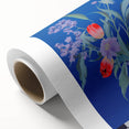 Maximalist Wall Art - Bold Floral Vase Decor with Blue and Red Accents