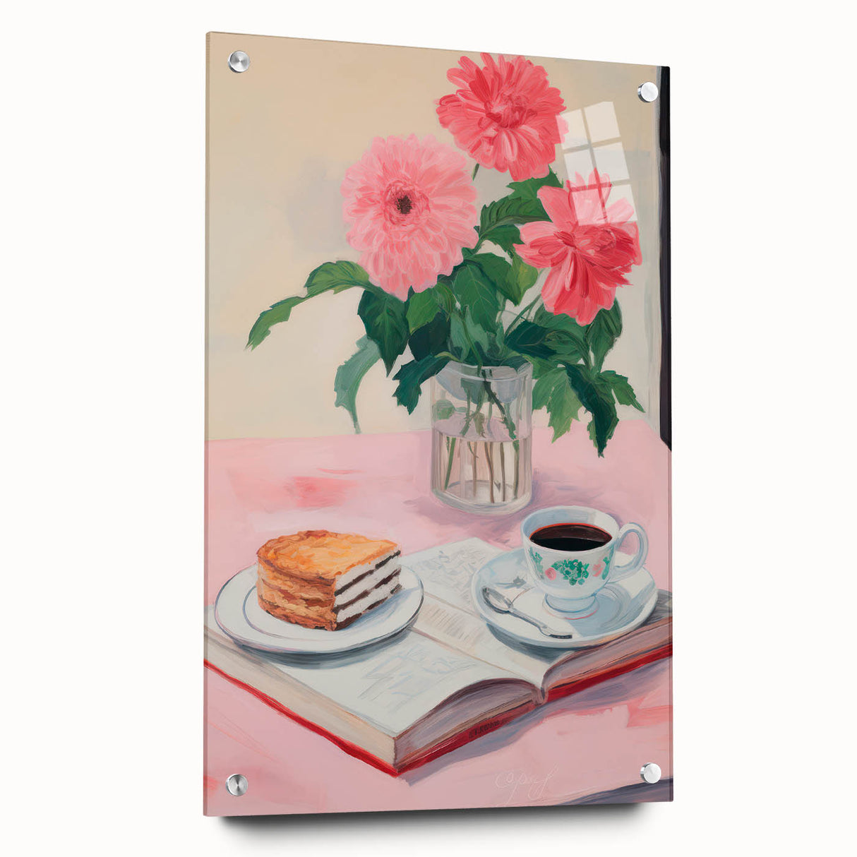 Maximalist Wall Art - Bold Floral Breakfast Scene Decor for Vibrant Spaces