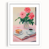Maximalist Wall Art - Bold Floral Breakfast Scene Decor for Vibrant Spaces