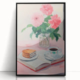 Maximalist Wall Art - Bold Floral Breakfast Scene Decor for Vibrant Spaces