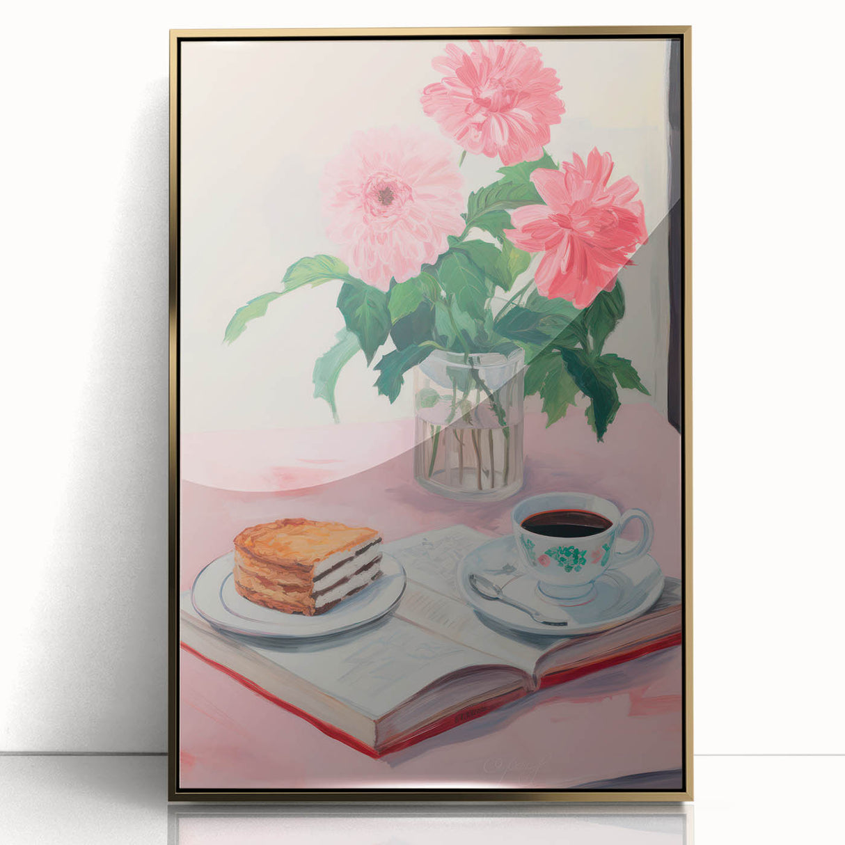 Maximalist Wall Art - Bold Floral Breakfast Scene Decor for Vibrant Spaces