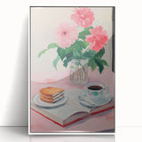 Maximalist Wall Art - Bold Floral Breakfast Scene Decor for Vibrant Spaces