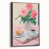 Maximalist Wall Art - Bold Floral Breakfast Scene Decor for Vibrant Spaces