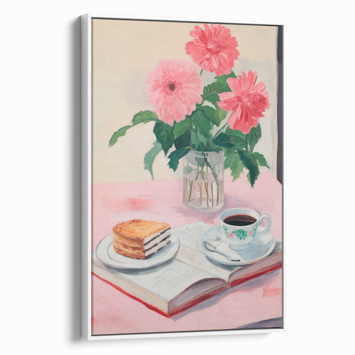 Maximalist Wall Art - Bold Floral Breakfast Scene Decor for Vibrant Spaces