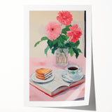Maximalist Wall Art - Bold Floral Breakfast Scene Decor for Vibrant Spaces