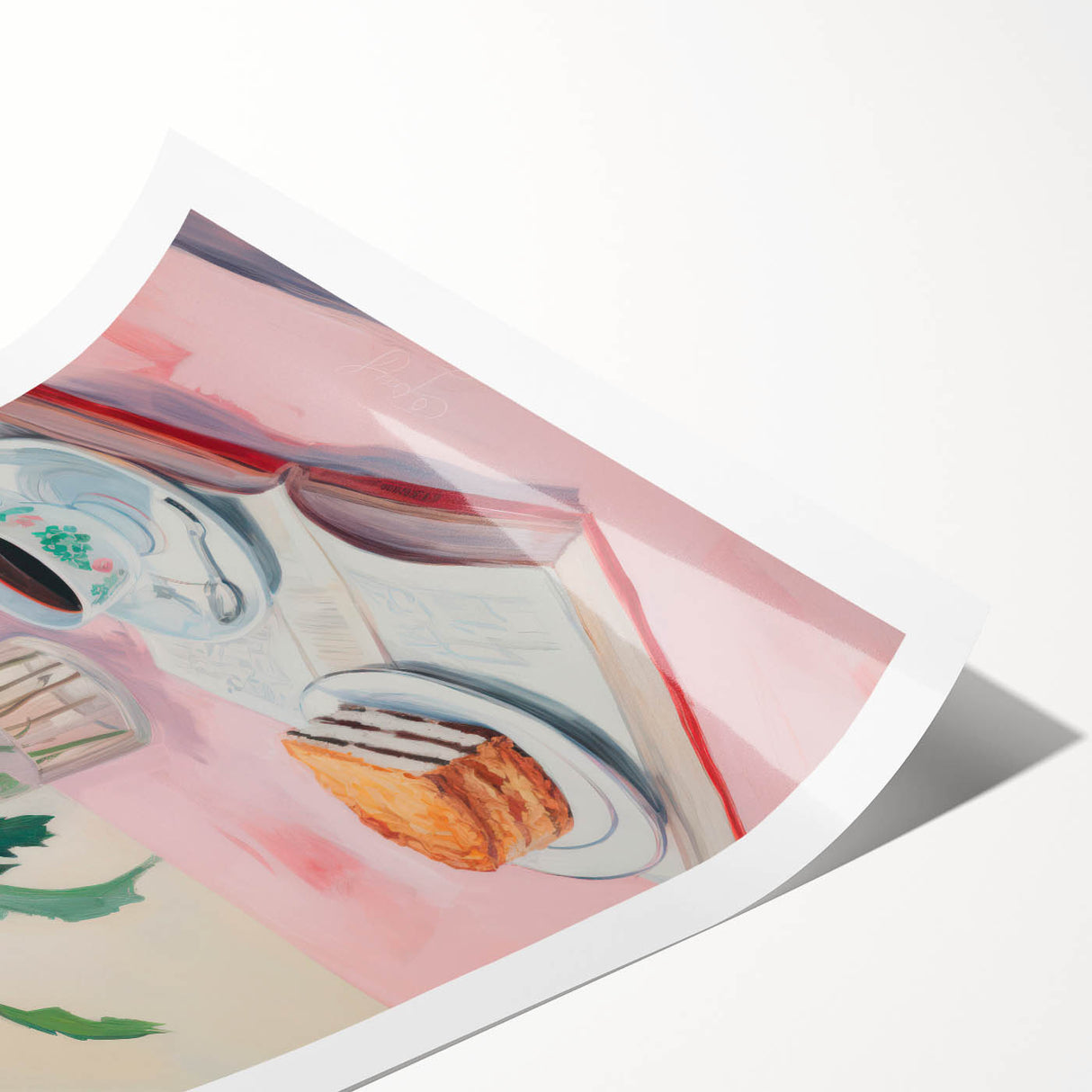 Maximalist Wall Art - Bold Floral Breakfast Scene Decor for Vibrant Spaces