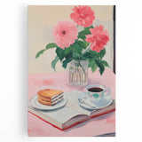 Maximalist Wall Art - Bold Floral Breakfast Scene Decor for Vibrant Spaces