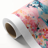 Maximalist Wall Art - Bold Dog Portrait with Floral Pink Background