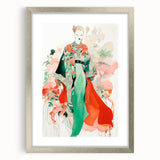 Maximalist Wall Art - Bold Fashion Illustration with Floral Accents