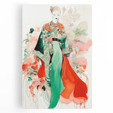 Maximalist Wall Art - Bold Fashion Illustration with Floral Accents