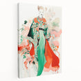 Maximalist Wall Art - Bold Fashion Illustration with Floral Accents
