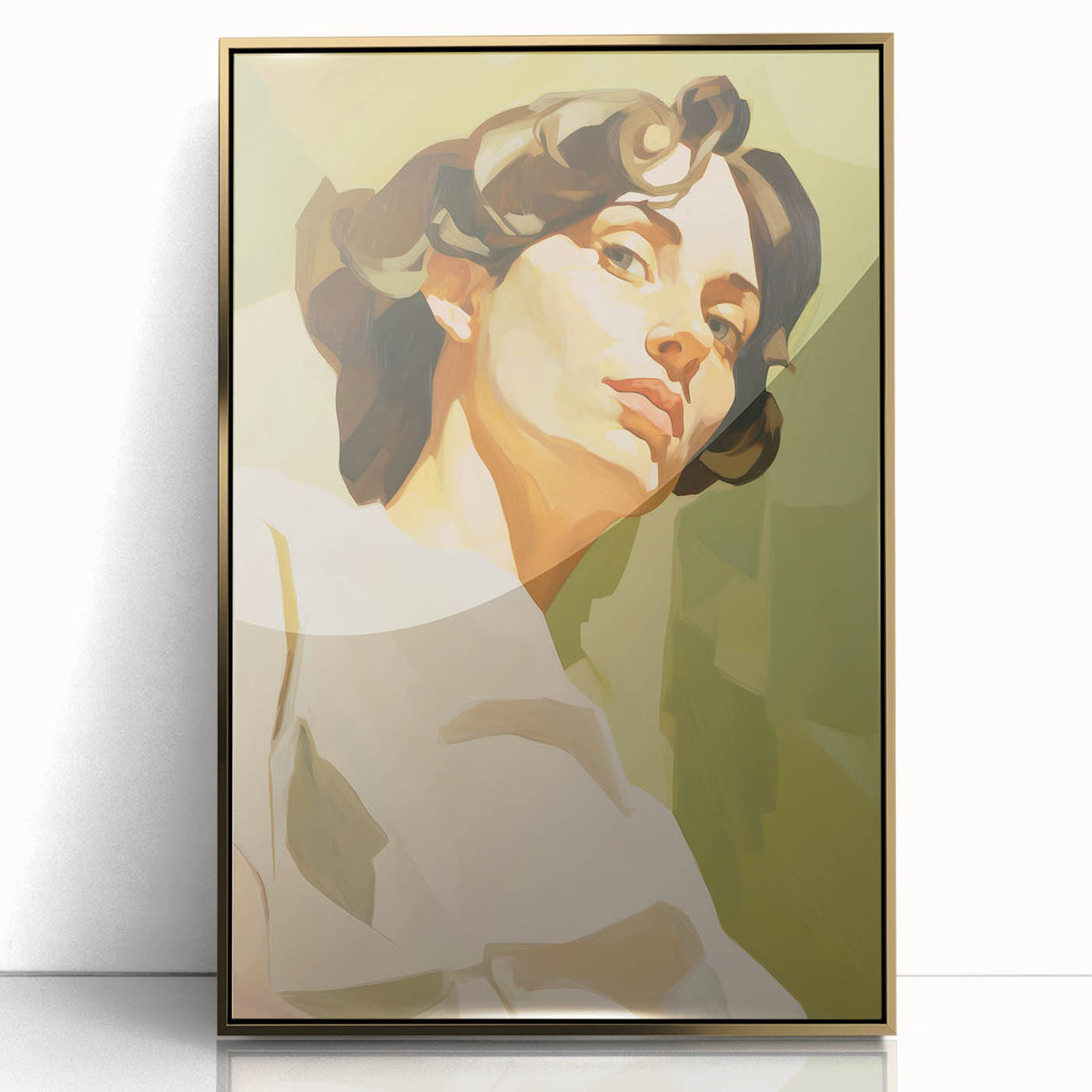 Maximalist Wall Art - Bold Portrait with Warm Tones and Expressive Style