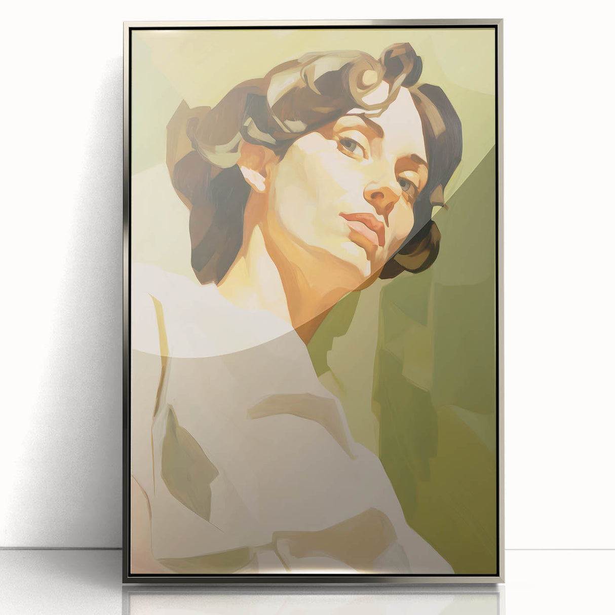 Maximalist Wall Art - Bold Portrait with Warm Tones and Expressive Style