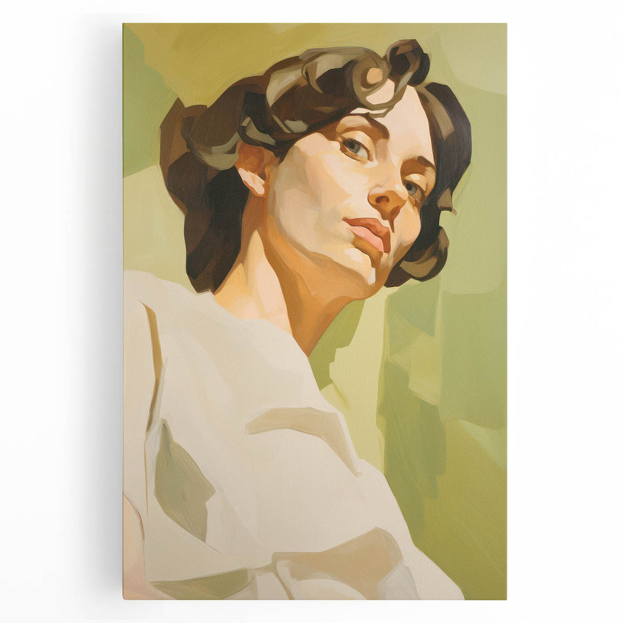Maximalist Wall Art - Bold Portrait with Warm Tones and Expressive Style