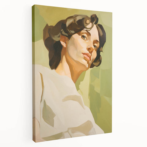 Maximalist Wall Art - Bold Portrait with Warm Tones and Expressive Style