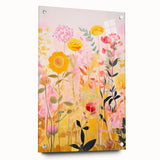 Maximalist Wall Art - Bold Floral Field with Vibrant Spring Colors