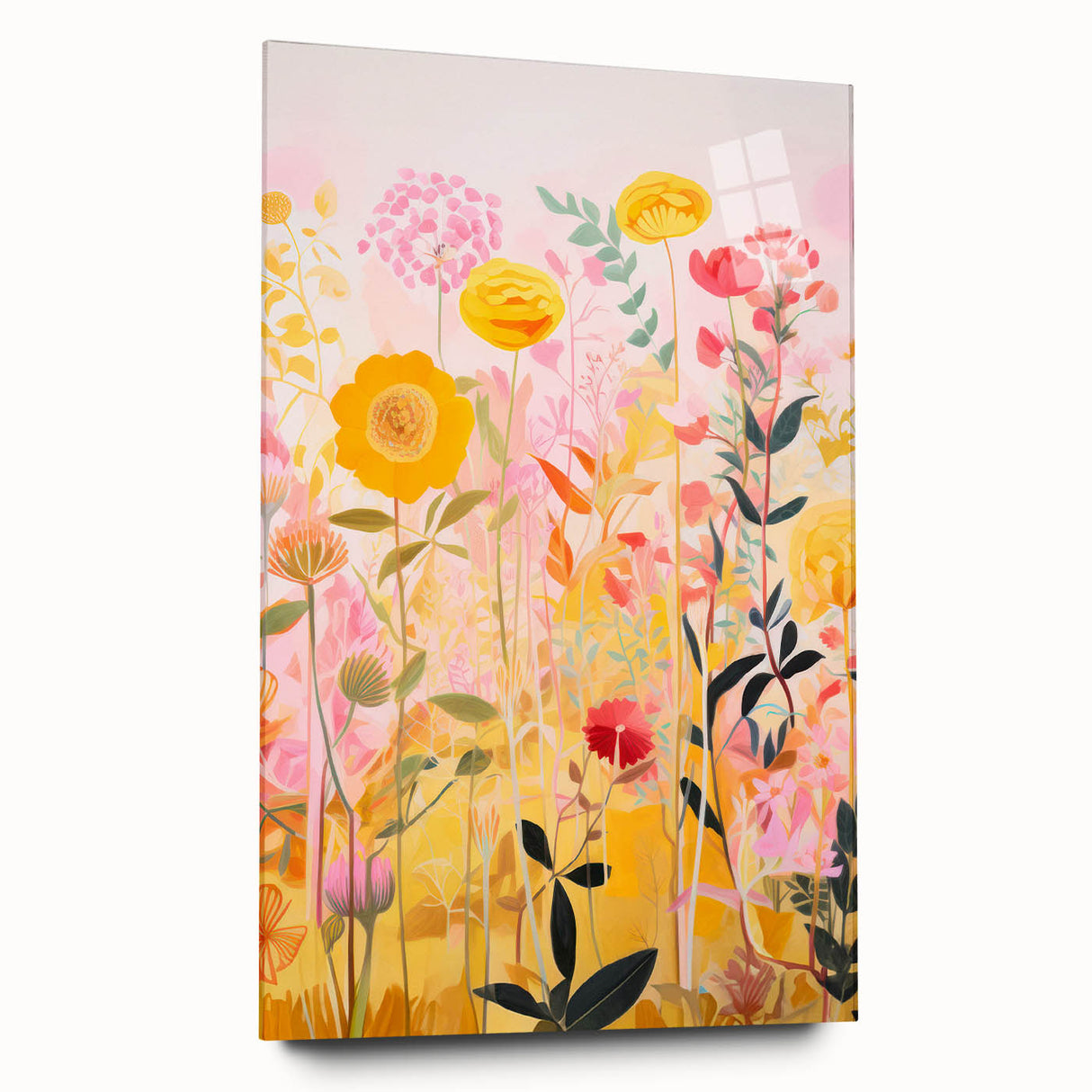 Maximalist Wall Art - Bold Floral Field with Vibrant Spring Colors