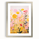 Maximalist Wall Art - Bold Floral Field with Vibrant Spring Colors