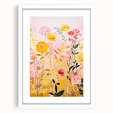 Maximalist Wall Art - Bold Floral Field with Vibrant Spring Colors