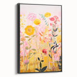 Maximalist Wall Art - Bold Floral Field with Vibrant Spring Colors