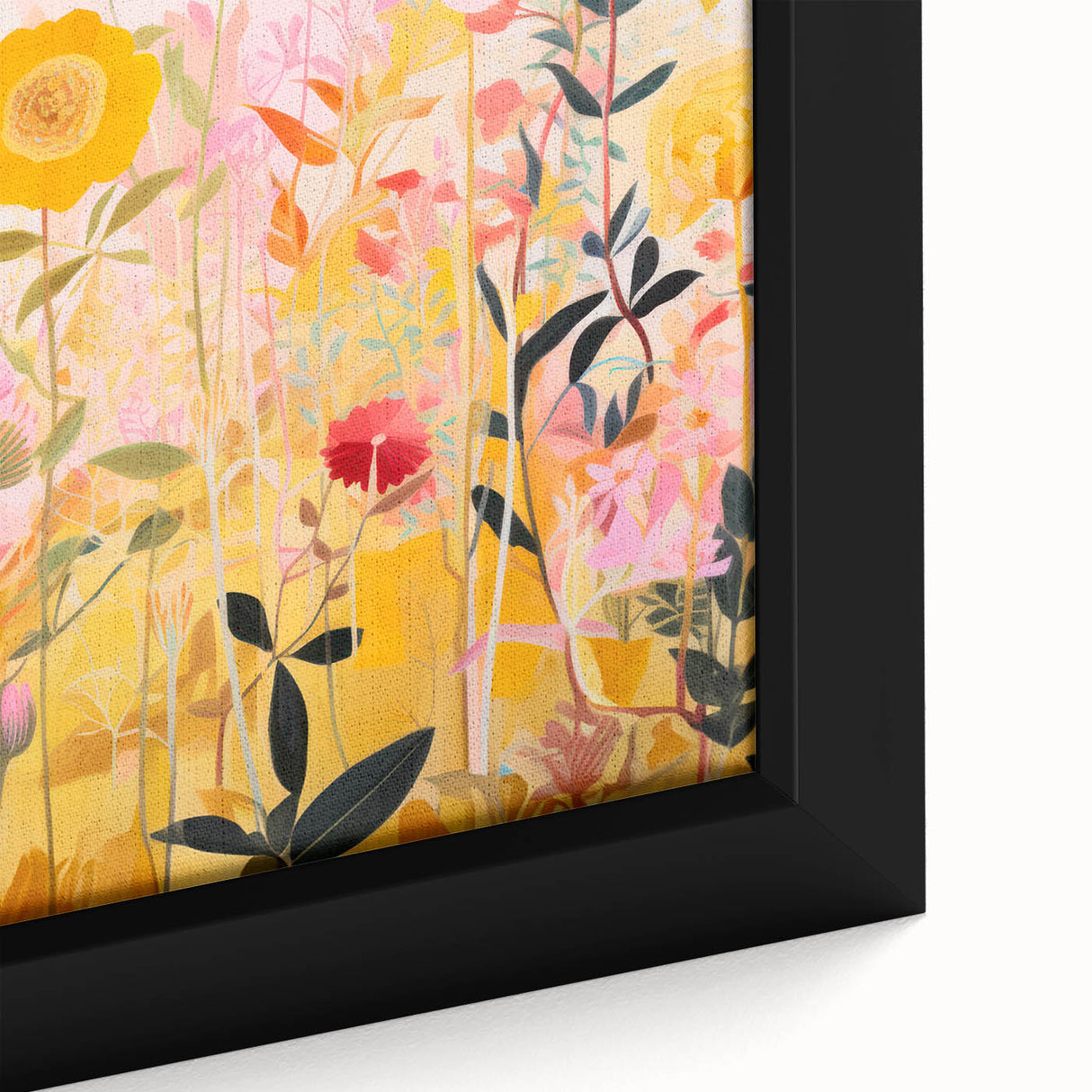 Maximalist Wall Art - Bold Floral Field with Vibrant Spring Colors
