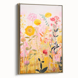 Maximalist Wall Art - Bold Floral Field with Vibrant Spring Colors