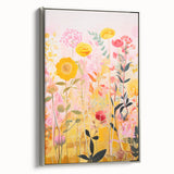 Maximalist Wall Art - Bold Floral Field with Vibrant Spring Colors