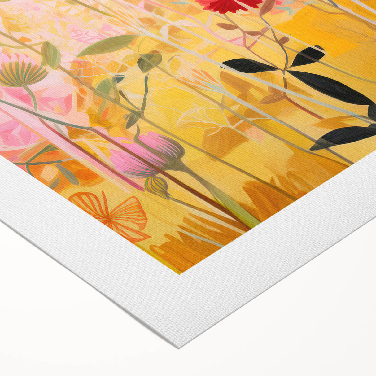 Maximalist Wall Art - Bold Floral Field with Vibrant Spring Colors