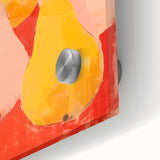 Maximalist Wall Art - Bold Pear Still Life with Pink and Yellow Tones