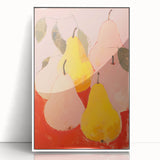 Maximalist Wall Art - Bold Pear Still Life with Pink and Yellow Tones