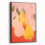 Maximalist Wall Art - Bold Pear Still Life with Pink and Yellow Tones