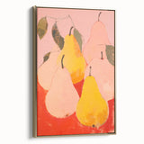 Maximalist Wall Art - Bold Pear Still Life with Pink and Yellow Tones