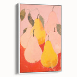 Maximalist Wall Art - Bold Pear Still Life with Pink and Yellow Tones
