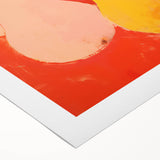 Maximalist Wall Art - Bold Pear Still Life with Pink and Yellow Tones