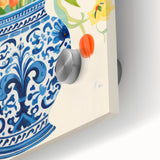Maximalist Wall Art - Bold Floral Vase with Colorful Tulips and Pattern