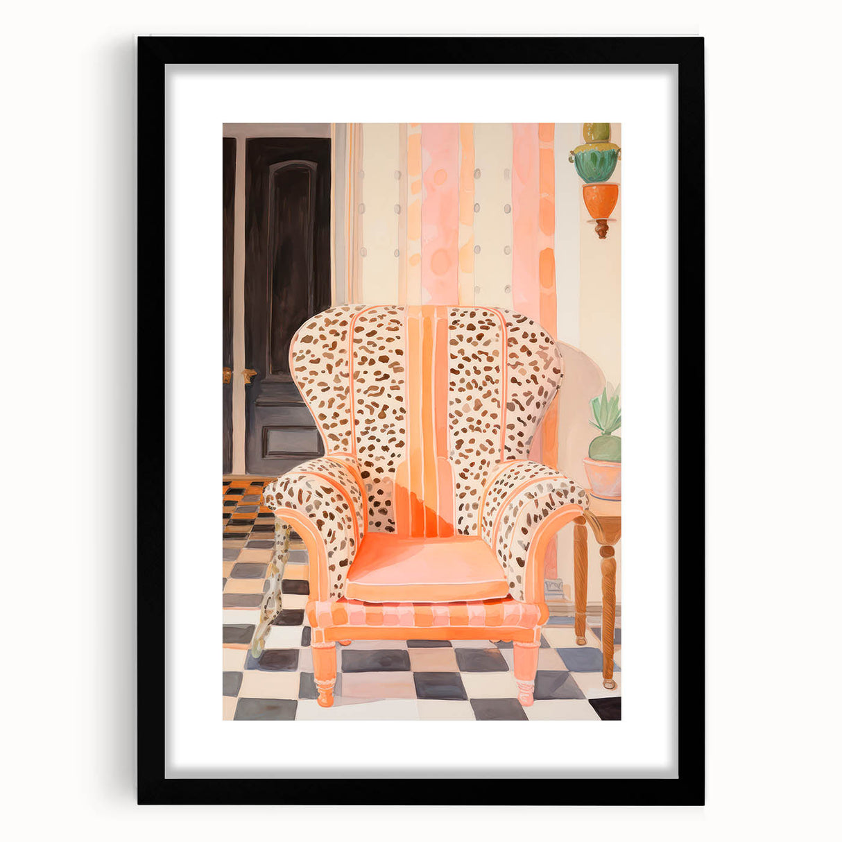 Maximalist Wall Art - Bold Leopard Print Armchair with Eclectic Style