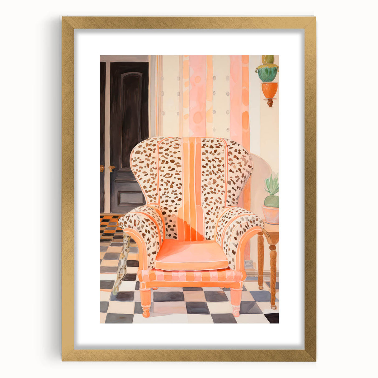 Maximalist Wall Art - Bold Leopard Print Armchair with Eclectic Style