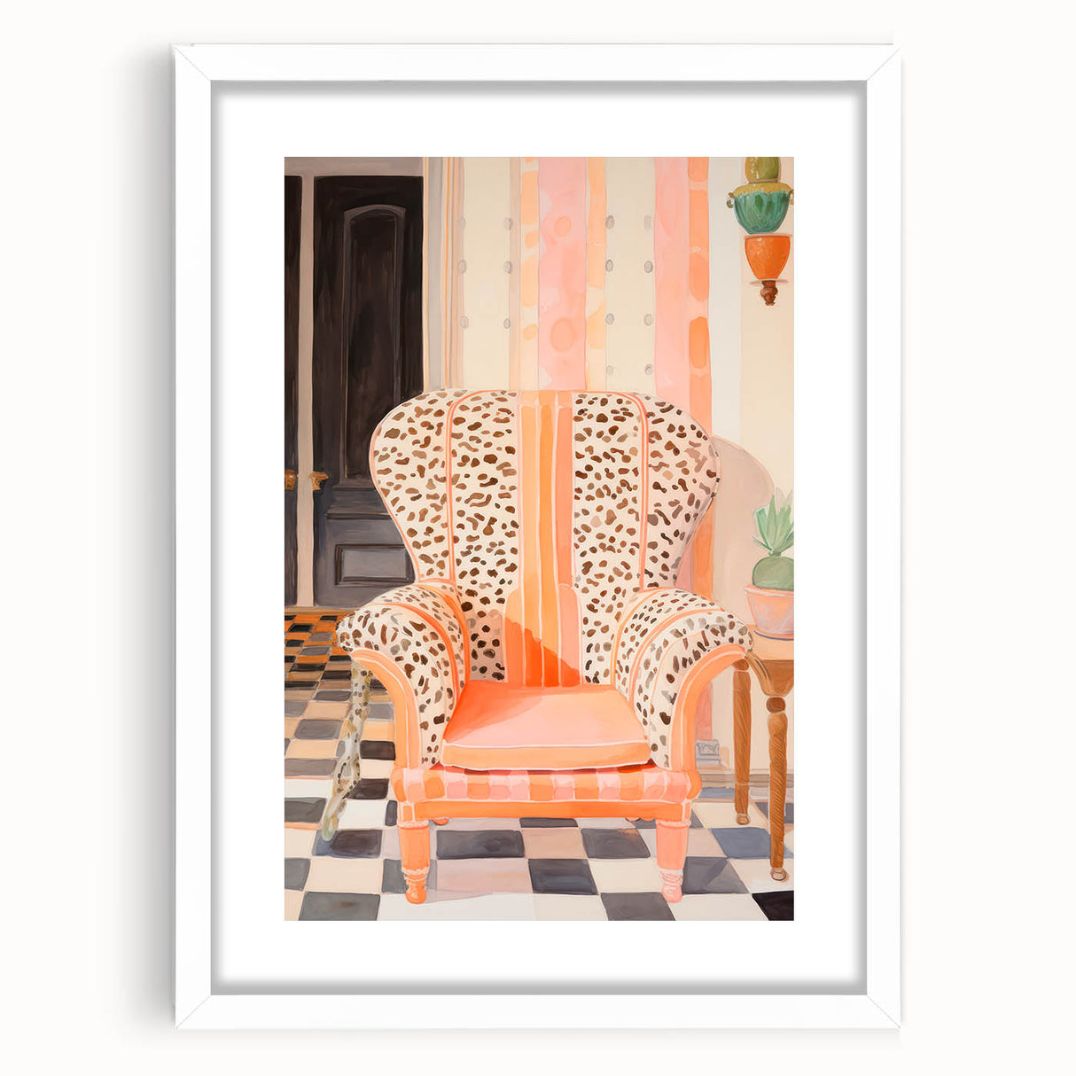 Maximalist Wall Art - Bold Leopard Print Armchair with Eclectic Style