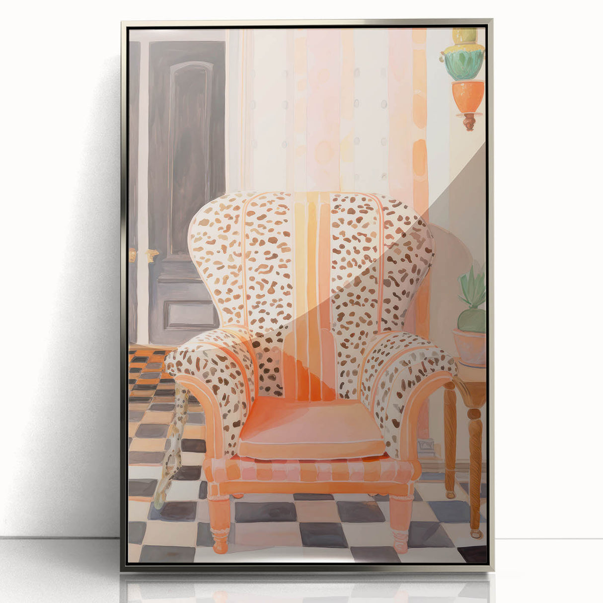 Maximalist Wall Art - Bold Leopard Print Armchair with Eclectic Style