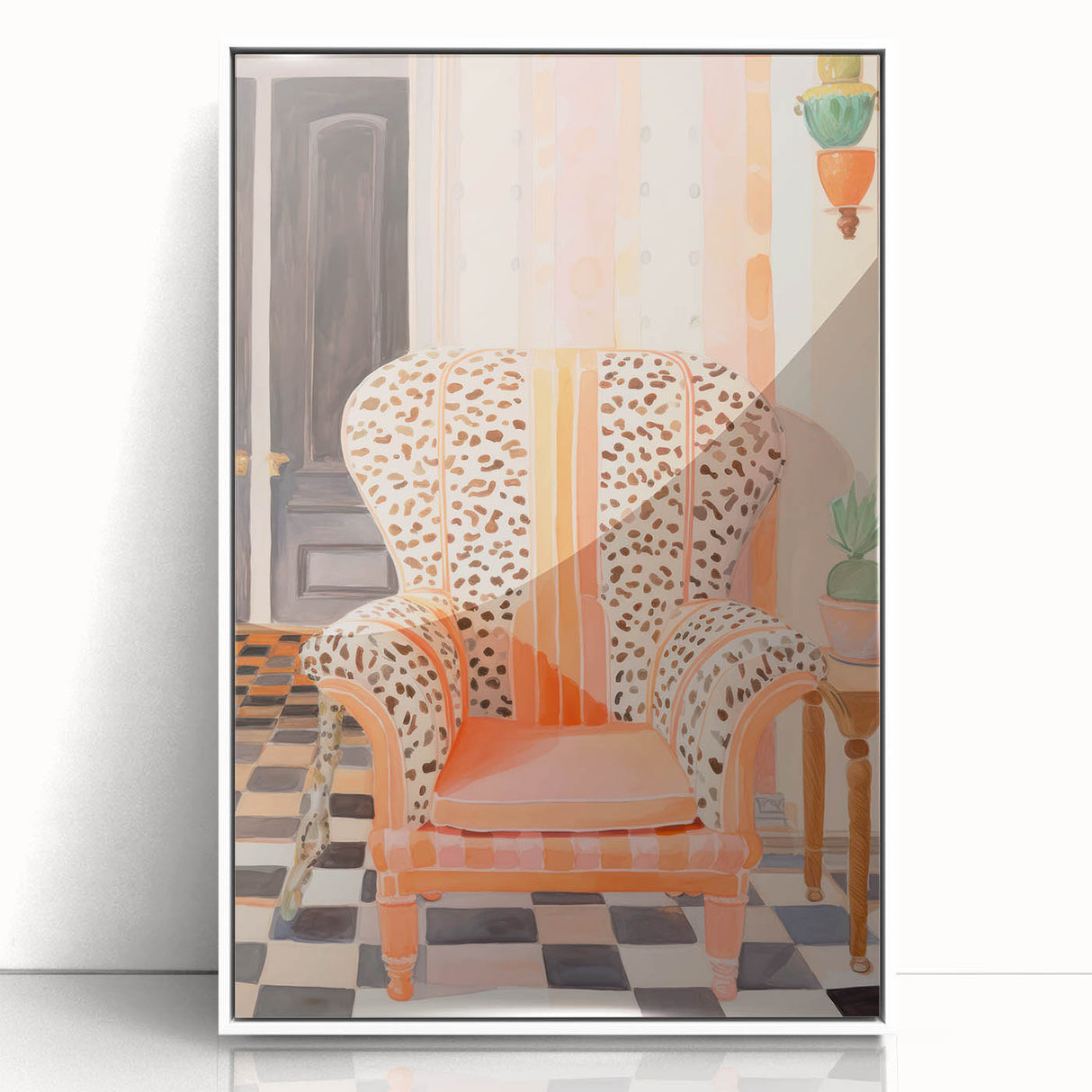 Maximalist Wall Art - Bold Leopard Print Armchair with Eclectic Style